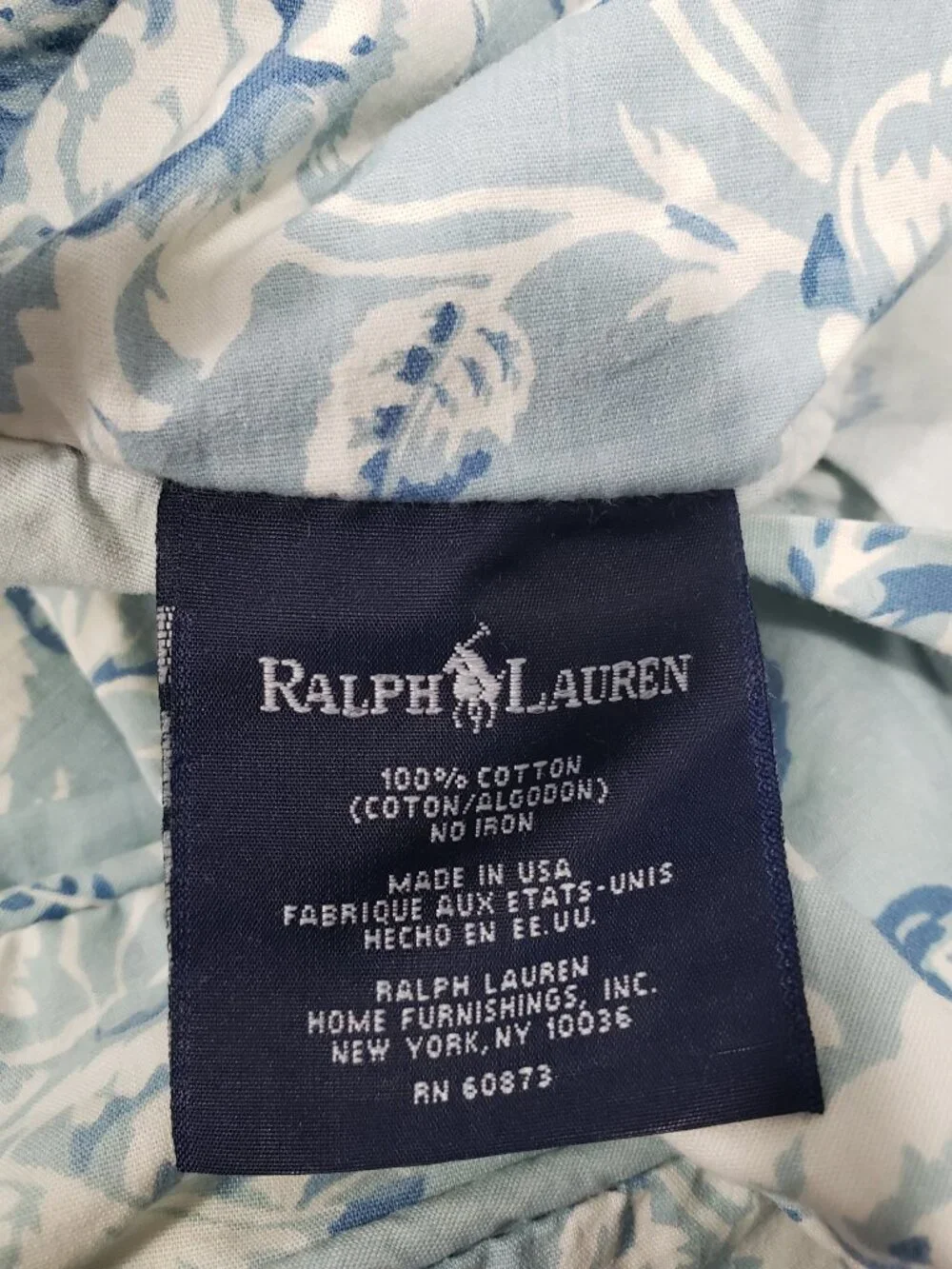 Ralph Lauren  Meadowland  Blue White Floral Roses  King Duvet